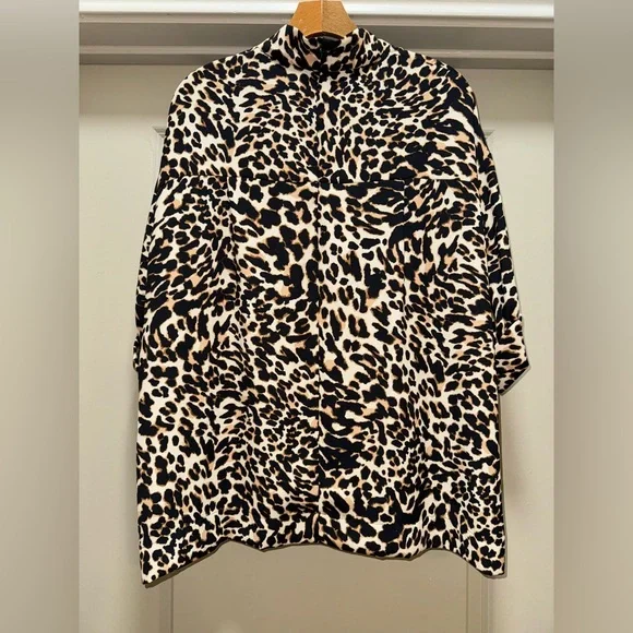 ZARA Animal Print Oversized Blouse size L - Picture 4 of 16